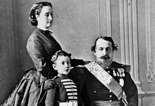 El Emperador Napoleon III , la emperatriz Eugenia de Montijo y el principe Luis Napoleon Napoléon III