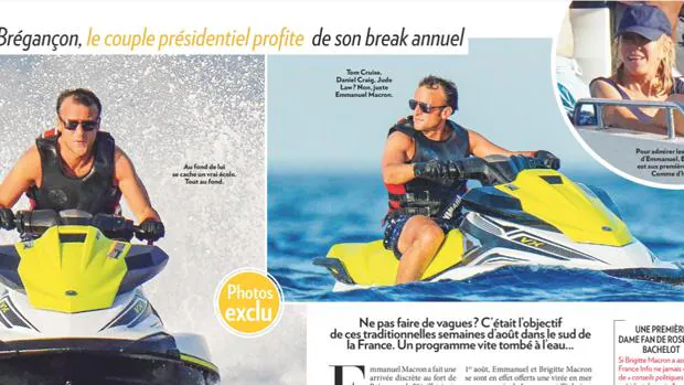 Macron, «cazado» en moto naútica por la bahía de Brégançon