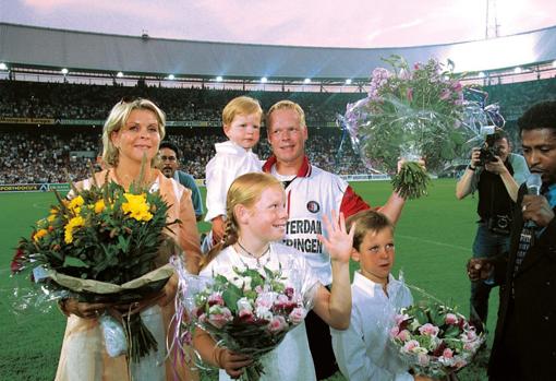 Bartina Koeman, Ronald Koeman junior, Debbie Koeman, Ronald Koeman, Tim Koeman en 1997