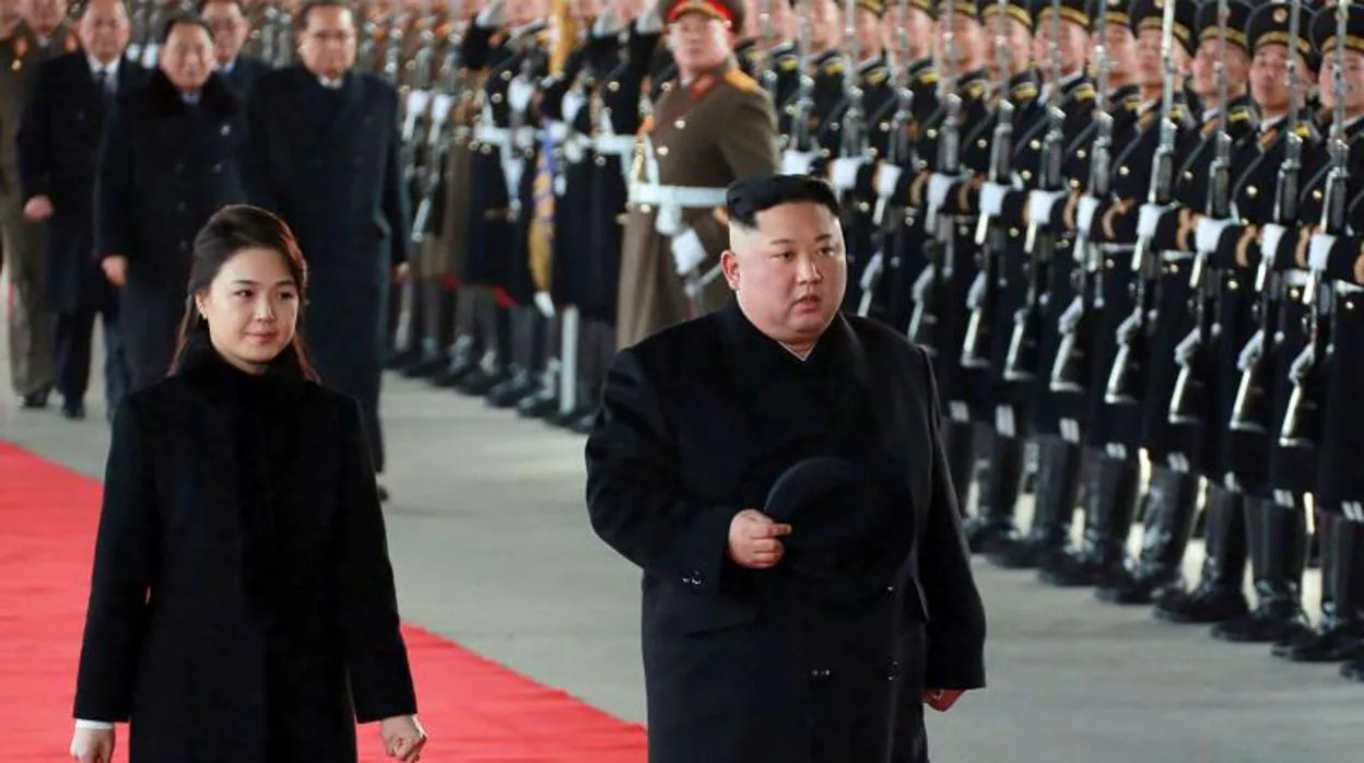 Kim Jong-un con su mujerr, Ri Sol-ju el pasado 7 de enero de 2019