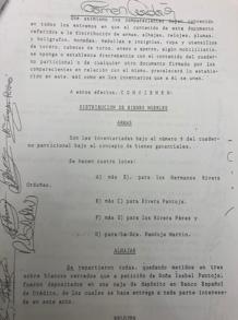 Documento anexo a la escritura de partición