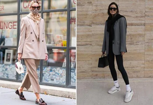 Olivia Palermo y Alez Rivière con un estilismos 'business casual'