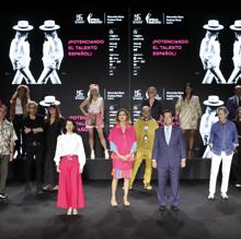 Los diseñadores en la presentación de la MBFWM