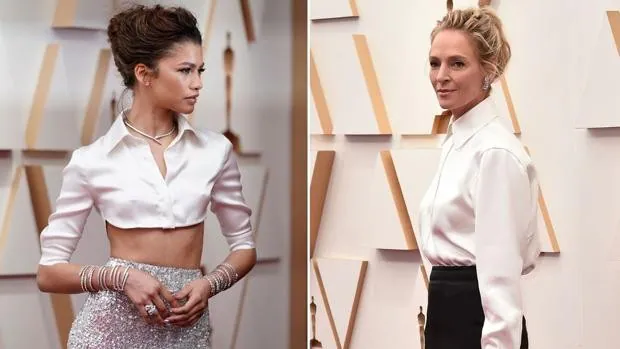 Zendaya y Uma Thurman hacen de la camisa el nuevo básico en los Premios Oscar 2022