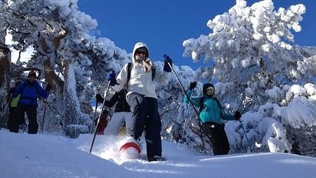 Jornada de raquetas en la sierra madrileña de Sporty People con guías de Yurok Adventures