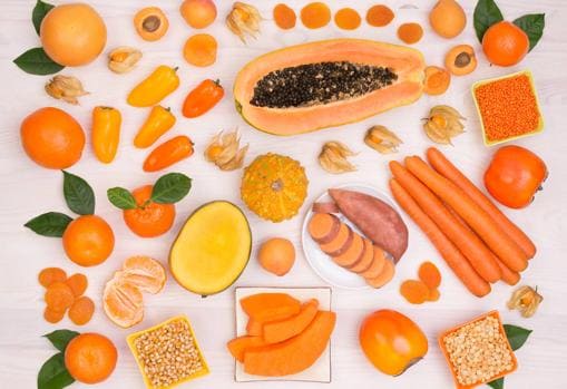 Las frutas y verduras de colores anaranjados contienen grandes dosis de betacaroteno