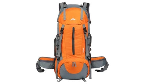 Mochila naranja y gris