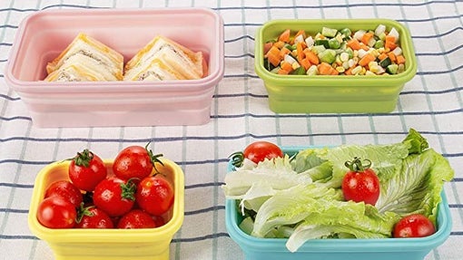 Recipientes de silicona plegables