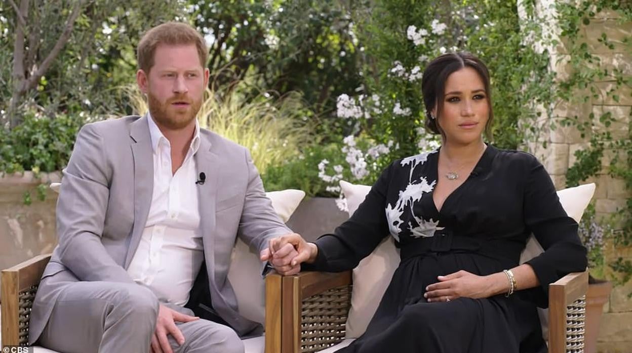 El Príncipe Harry y Meghan Markle durante la entrevista