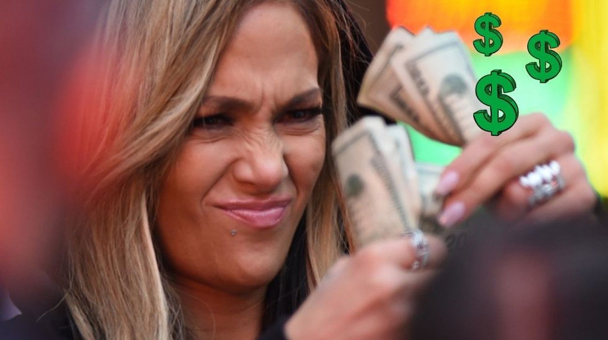 J.Lo contando los billes que gana por segundo