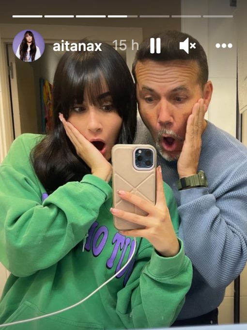 Uno de los últimos stories de Aitana, con su padre haciéndose un selfi. ¿Cambio provisional de domicilio?