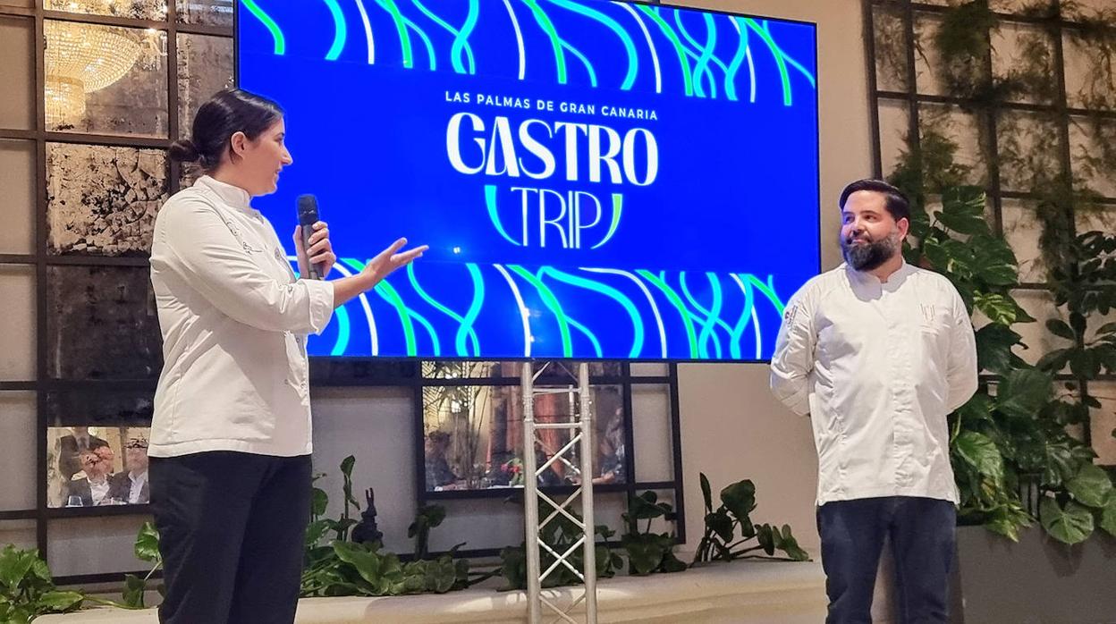 Iciar Pérez y Juanlu Fernández, chefs de la cena en el Hotel Montecastillo