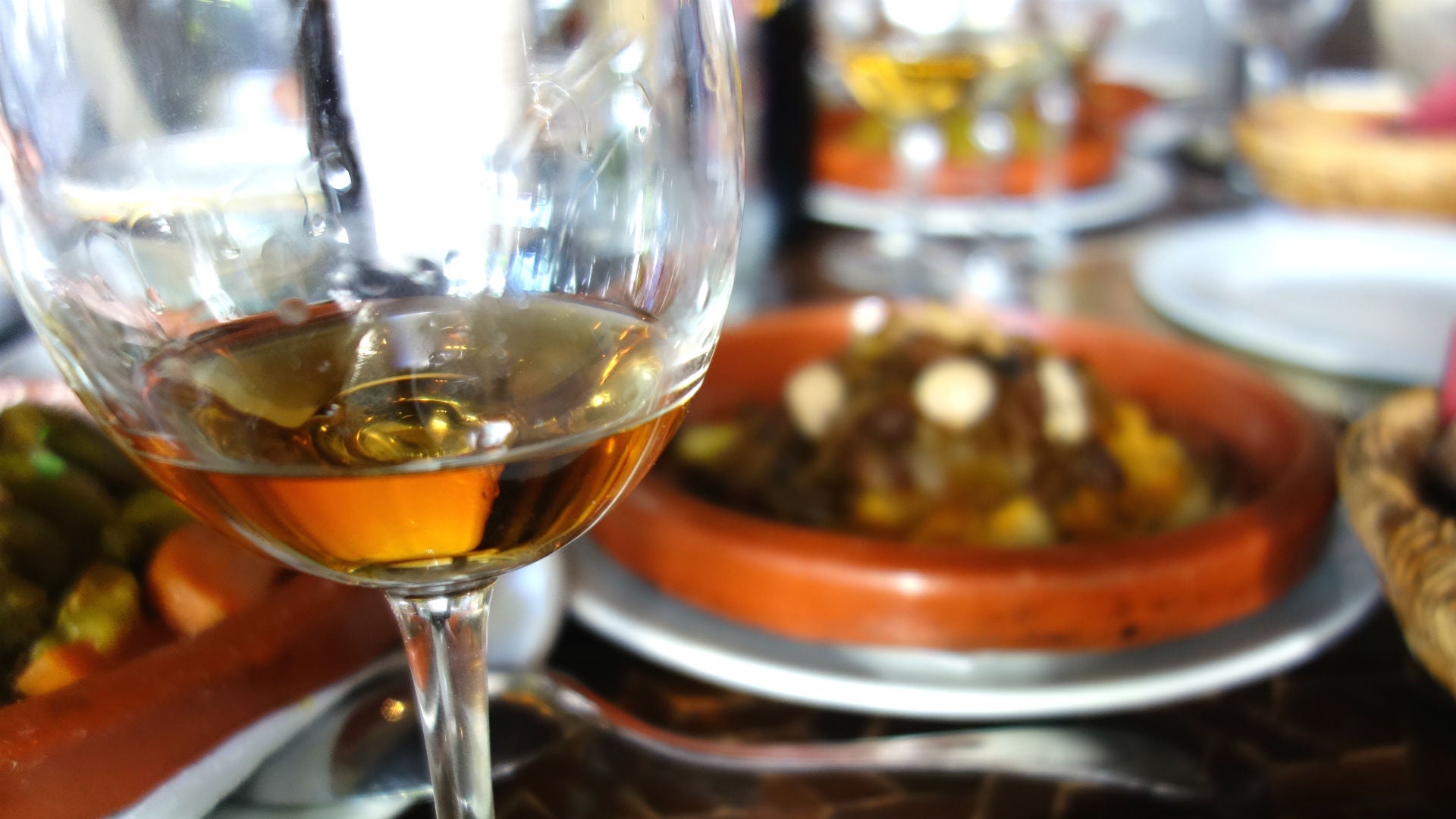 Restaurante Vejer, El Jardín del Califa, menú con vinos de Jerez