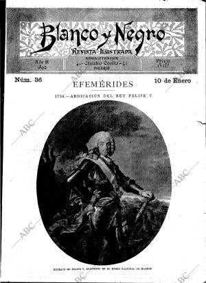 BLANCO Y NEGRO MADRID 10-01-1892