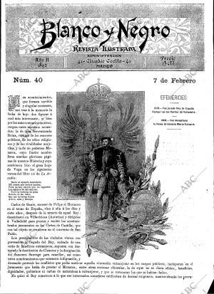 BLANCO Y NEGRO MADRID 07-02-1892