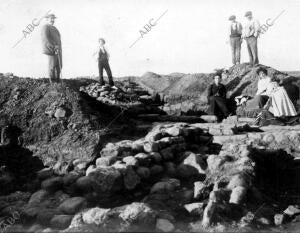 Excavación en las Ruinas de Numancia en la ciudad de Soria