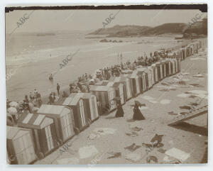 Las casetas de la playa de baños en Santander