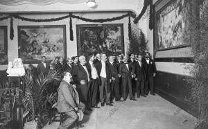 Inauguración de la exposición de Tapices Pintados por A. Bulbena, Verificada con...