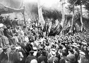 Aspecto del lugar Denominado fuente Cuitora, en Capellades, durante la...