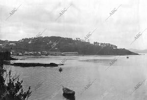 En la ría de Vigo - vista general del lugar donde se Proyecta establecer una...