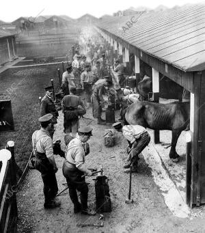 Cobertizo de una sección de Herradores A retaguardia de la línea de combate