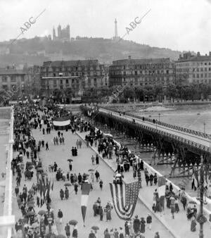 El puente de Wilson, sobre el Rodano, en Lyon