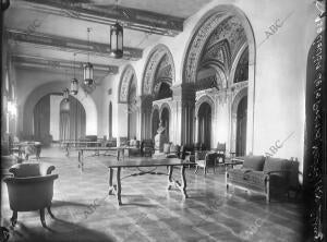 Salón de Fiestas del palacio de la prensa de Madrid en una imagen de 1928