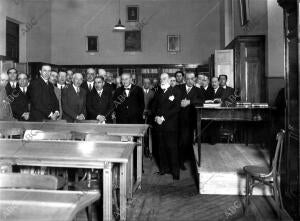 Inauguración de una nueva sala de lectura en la Biblioteca Nacional, con...