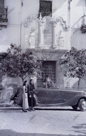 Rodaje de «María de la O» en el barrio de Santa Cruz en 1936