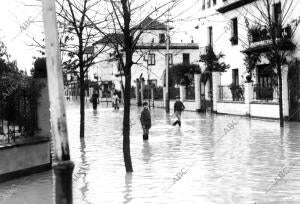 Aspecto de una de las Calles de la barriada de Heliópolis Inundada por las Aguas