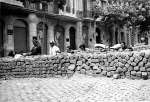 Barricada en las Calles de Barcelona durante la Lucha