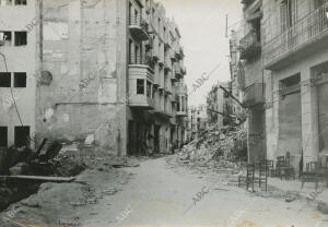 Tortosa tras haber sido destruida por los soldados del Ejército de Barcelona