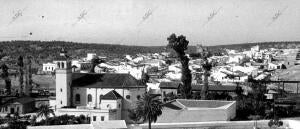 Vista general del pueblo san Juan de Aznalfarache desde el cerro de los Sagrados...