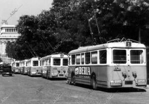 Trolebuses en cola por el corte de fluido eléctrico