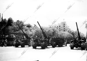 La agrupación de artillería en el desfile de la Victoria