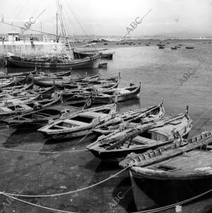 Vista parcial del puerto del pueblo el Grove (Pontevedra)