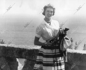 La Princesa Margarita de Suecia en el parador de turismo de Gibralfaro