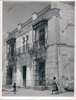 Casa natal de Juan Ramón Jiménez en la calle de la Ribera, en Moguer (Huelva)