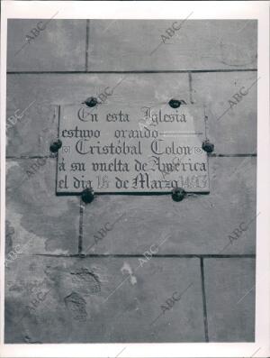 Placa en la iglesia del convento de santa clara en Moguer que Recuerda la...