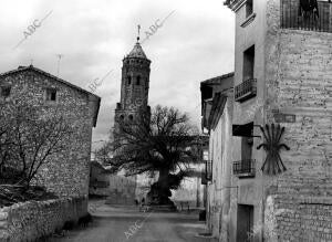 Vista del barrio Navarrete del Rio en el pueblo de Calamocha (Teruel)