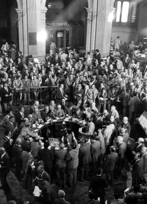 Aspecto de una sesión de bolsa de Madrid