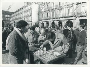 Venta de sellos en la Plaza Mayor