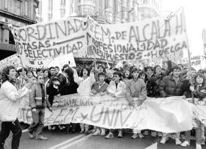 Manifestación de Estudiantes por las Calles de Madrid, en 1987