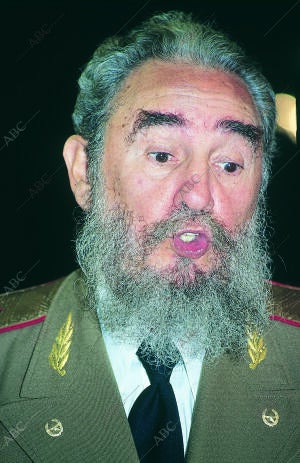 Fidel Castro durante una rueda de prensa