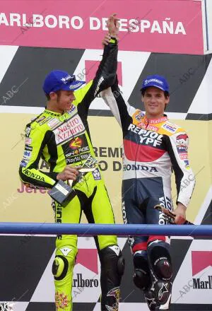 Valentino Valentino Rossi y Alex Crivillé en la entrega de premios del...