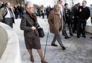 El ex presidente de la Generalitat y su esposa Marta Ferrusola esta mañana en el...