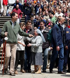 Visita de los Príncipes de Asturias a Santiago de Compostela después de haber...