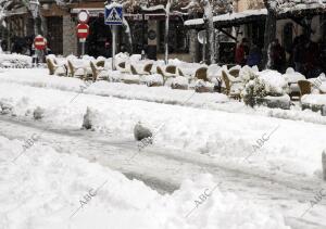 El pueblo balear de Valldemosa, incomunicado por la nieve