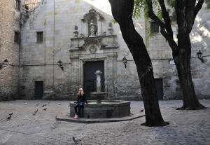 Barrio Gotico de Barcelona. Plaza del Rey. Catedral. Carrer del Bisbe. Sant...