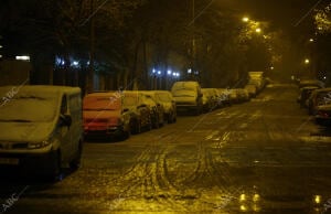 Nieve en Madrid, zona de ciudad lineal con Arturo Soria